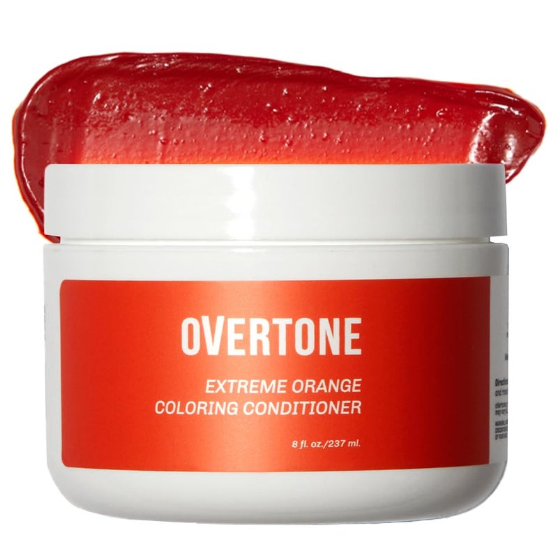 Overtone Semi Permanent Hair Color Conditioner Poppy Orange 8 oz Nourishing DamageFree Color Depositing Mask for All Hair Types with Shea Butter  Coconut Oil Vegan  CrueltyFree